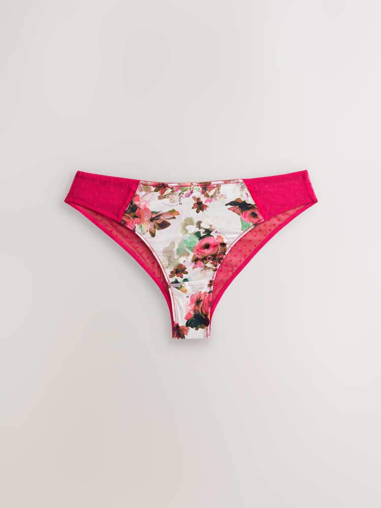 B by Ted Baker Pink Floral Print High Leg Hipster Briefs - Image 5 of 7