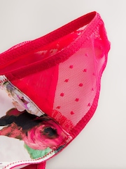B by Ted Baker Pink Floral Print High Leg Hipster Briefs - Image 6 de 7