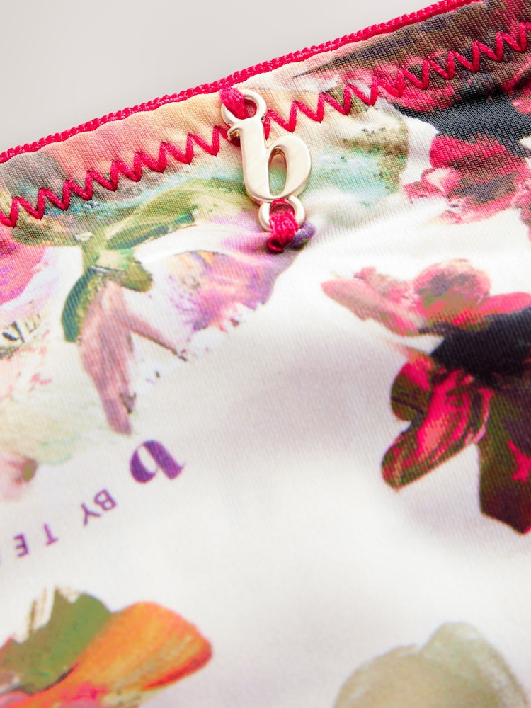 B by Ted Baker Pink Floral Print High Leg Hipster Briefs - Image 7 of 7
