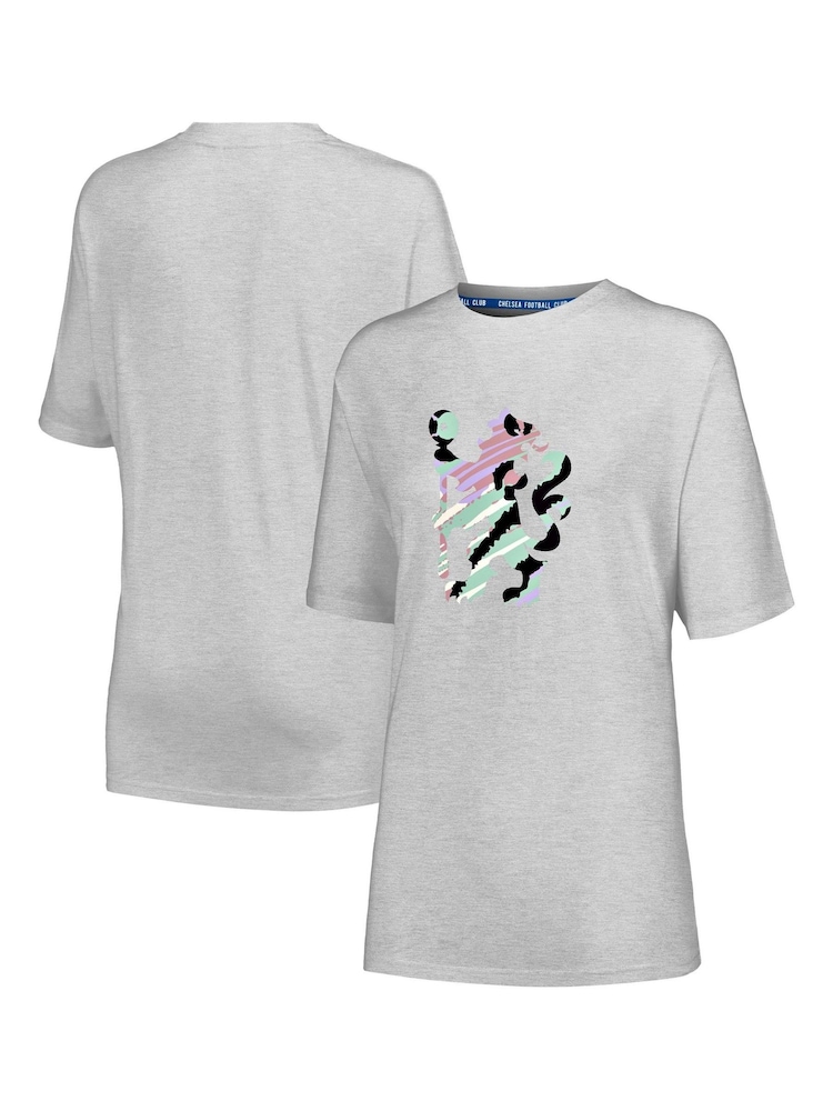 Fanatics Girls Grey Chelsea Graphic 100% Cotton T-Shirt - Image 1 of 3 Fanatics Girls Grey Chelsea Graphic 100% Cotton T-Shirt - Image 1 of 3