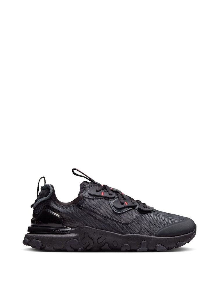 Nike Black Red Youth React Vision Trainers - Image 1 of 8
