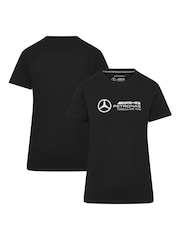 Fanatics Womens Mercedes AMG Petronas F1 Large Logo 100% Cotton Black T-Shirt - Image 1 of 3