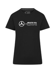 Fanatics Womens Mercedes AMG Petronas F1 Large Logo 100% Cotton Black T-Shirt - Image 2 of 3