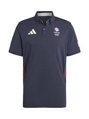 adidas Blue Team GB Golf Polo Shirt - Image 3 of 3