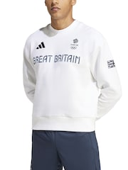 adidas White Team GB Village Sweatshirt - Image 1 of 3