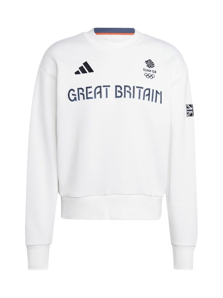 adidas White Team GB Village Sweatshirt - Image 3 of 3