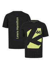 Fanatics Mercedes AMG Petronas F1 Lewis Hamilton 44 Black 100% Cotton T-Shirt - Image 1 of 3