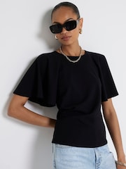 River Island Black Angel Sleeve Top - Image 2 of 4