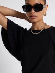 River Island Black Angel Sleeve Top - Image 3 of 4
