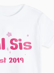 Dollymix 100% Cotton Personalised Kids Lil Sis T-Shirt - Image 2 of 4