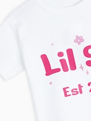 Dollymix 100% Cotton Personalised Kids Lil Sis T-Shirt - Image 4 of 4