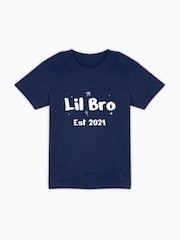Dollymix 100% Cotton Personalised Kids Lil Bro T-Shirt - Image 1 of 4