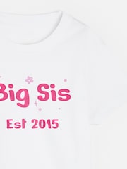 Dollymix 100% Cotton Personalised Kids Big Sis T-Shirt - Image 2 of 4