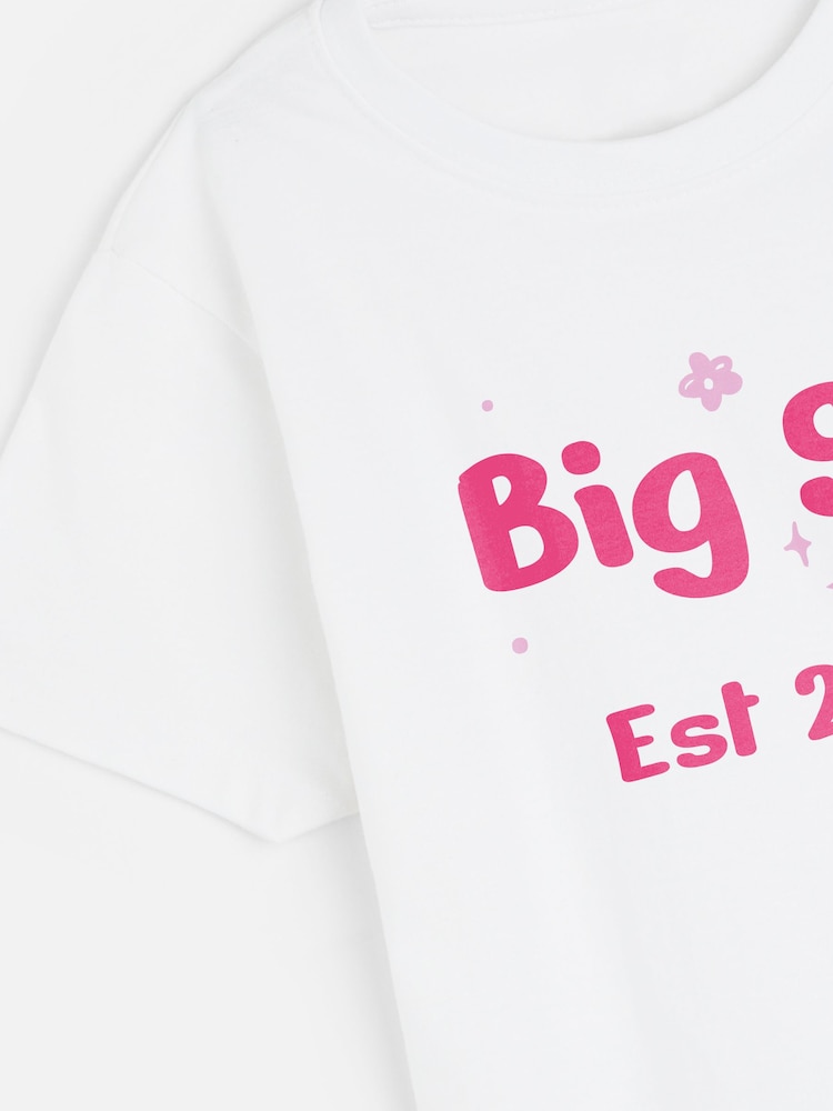 Dollymix 100% Cotton Personalised Kids Big Sis T-Shirt - Image 4 of 4