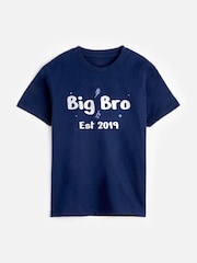 Personalised Kids Big Bro 100% Cotton T-shirt by Dollymix - Image 1 of 4
