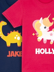 Dollymix 100% Cotton Personalised Girls Unicorn T-Shirt - Image 4 of 4
