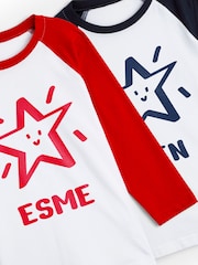 Dollymix 100% Cotton Personalised Kids Long Sleeve Baseball T-Shirt - Image 4 of 4
