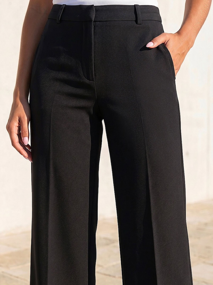 Noir - Roman Regular Wide Leg Trousers - Image 4 sur 4