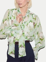 Jigsaw Green Sketch Rose Georgette Top - Image 2 of 4