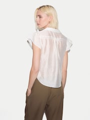 Jigsaw White Smocking Blouse - Image 4 of 5