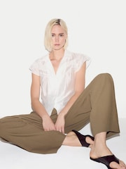 Jigsaw White Smocking Blouse - Image 5 of 5