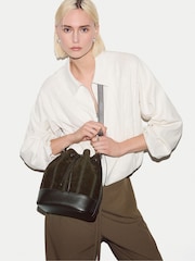 Jigsaw Green Drawstring Bucket Bag - Image 1 of 6