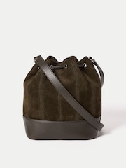Jigsaw Green Drawstring Bucket Bag - Image 3 of 6