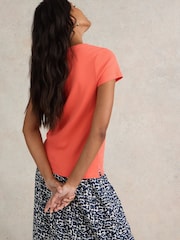 White Stuff Orange Aida T-Shirt - Image 2 of 7