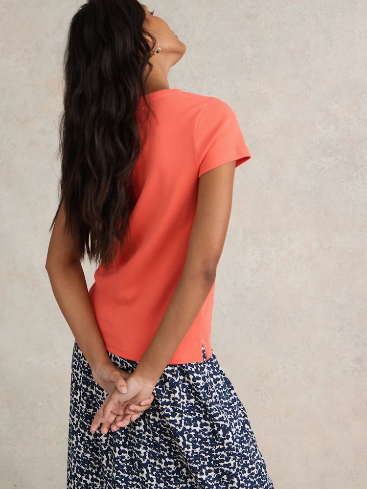 White Stuff Orange Aida T-Shirt - Image 2 of 7