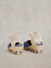 White Stuff Blue Suede Closed Espadrille Wedges - Image 3 of 4