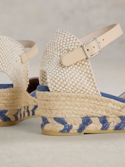 White Stuff Blue Suede Closed Espadrille Wedges - Image 4 of 4