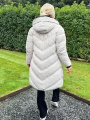 AX Paris Hooded Long Line Puffer Black Coat - Image 2 of 4