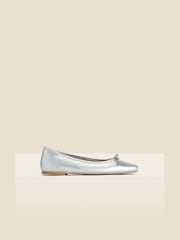 Sosandar Silver Square Toe Ballet Pumps - Image 1 of 5