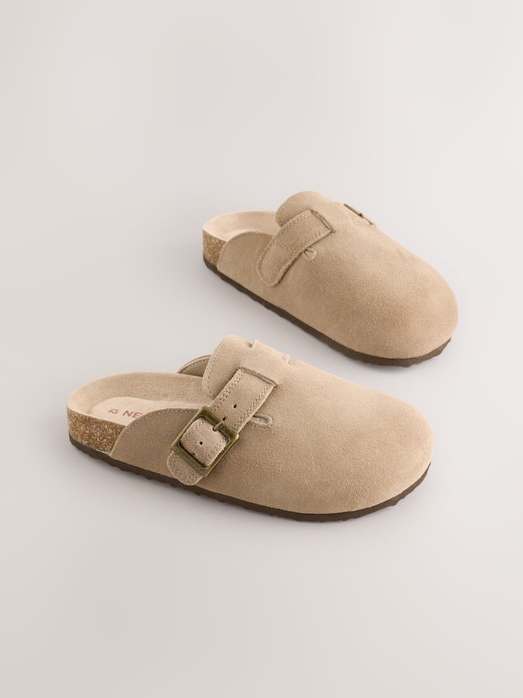 Neutral Suede Mule Clogs - Image 1 of 5 Neutral Suede Mule Clogs - Image 1 of 5