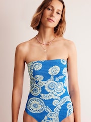 Blau - Boden Milos Gesmokter Bandeau-Badeanzug - Bild 1 von 7