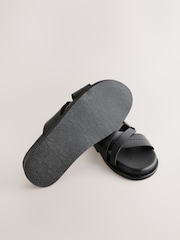 أسود - Smart Leather Sandals - صورة 5 من 5