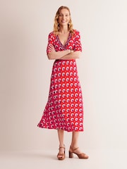 Boden Orange Rebecca Jersey Midi Tea Dress - Image 1 of 7