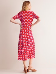Boden Orange Rebecca Jersey Midi Tea Dress - Image 3 of 7