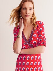 Boden Orange Rebecca Jersey Midi Tea Dress - Image 4 of 7