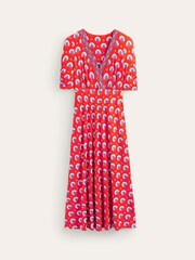 Boden Orange Rebecca Jersey Midi Tea Dress - Image 6 of 7