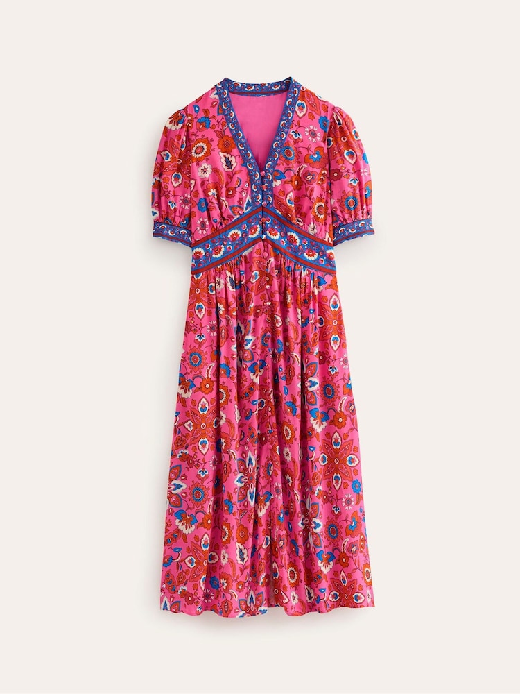 Boden Pink Elsa Midi Tea Dress - Image 5 of 5 Boden Pink Elsa Midi Tea Dress - Image 5 of 5
