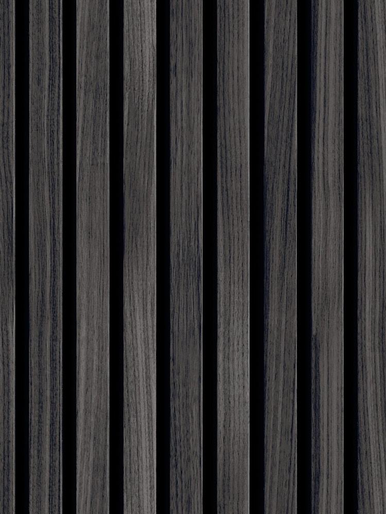 Hoopla Walls Charcoal Wood Slat A4 Wallpaper Sample - Image 1 of 1 Hoopla Walls Charcoal Wood Slat A4 Wallpaper Sample - Image 1 of 1