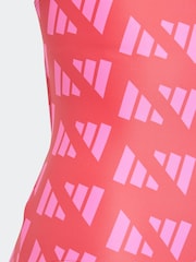 adidas Red Logo Graphic V-Back Swimsuit - Image 4 of 5