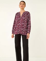 Roman Pink Floral Print Raglan Top - Image 2 of 5