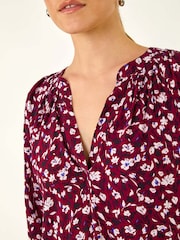 Roman Pink Floral Print Raglan Top - Image 5 of 5