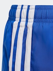 adidas Blue 3 Stripes Swim Shorts - Image 5 of 5