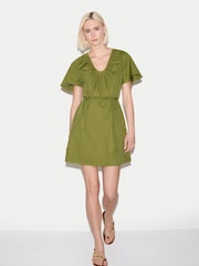 Jigsaw Cotton Lyocell Mini Dress - תמונה 3 מתוך 5
