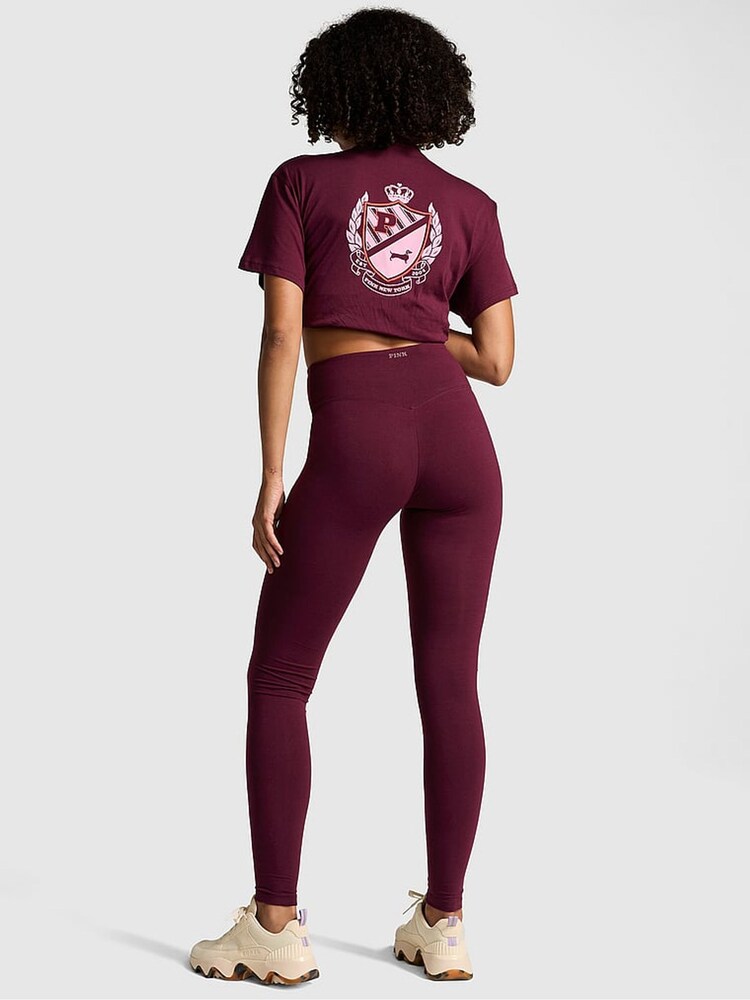 Victoria's Secret PINK Purple Rose Cotton Leggings - Image 2 of 3