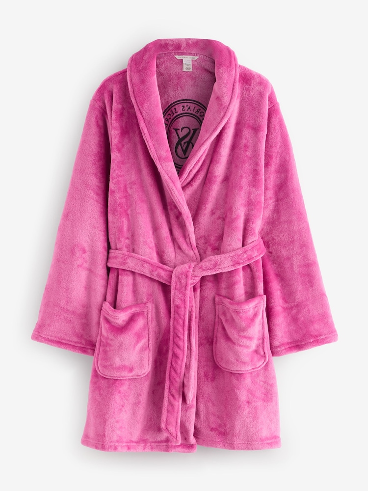 Victoria's Secret Luscious Rose Pink Cosy Short Dressing Gown - Image 1 of 3 Victoria's Secret Luscious Rose Pink Cosy Short Dressing Gown - Image 1 of 3