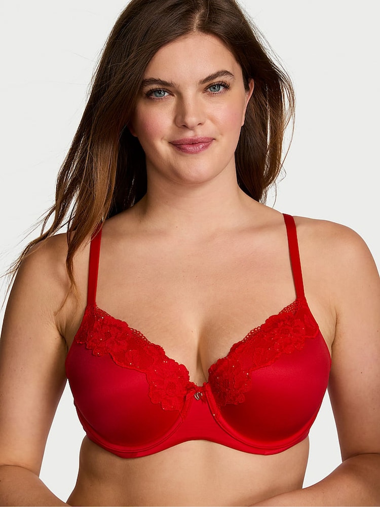 Victoria's Secret Lipstick Red Demi Bra - Image 1 of 3